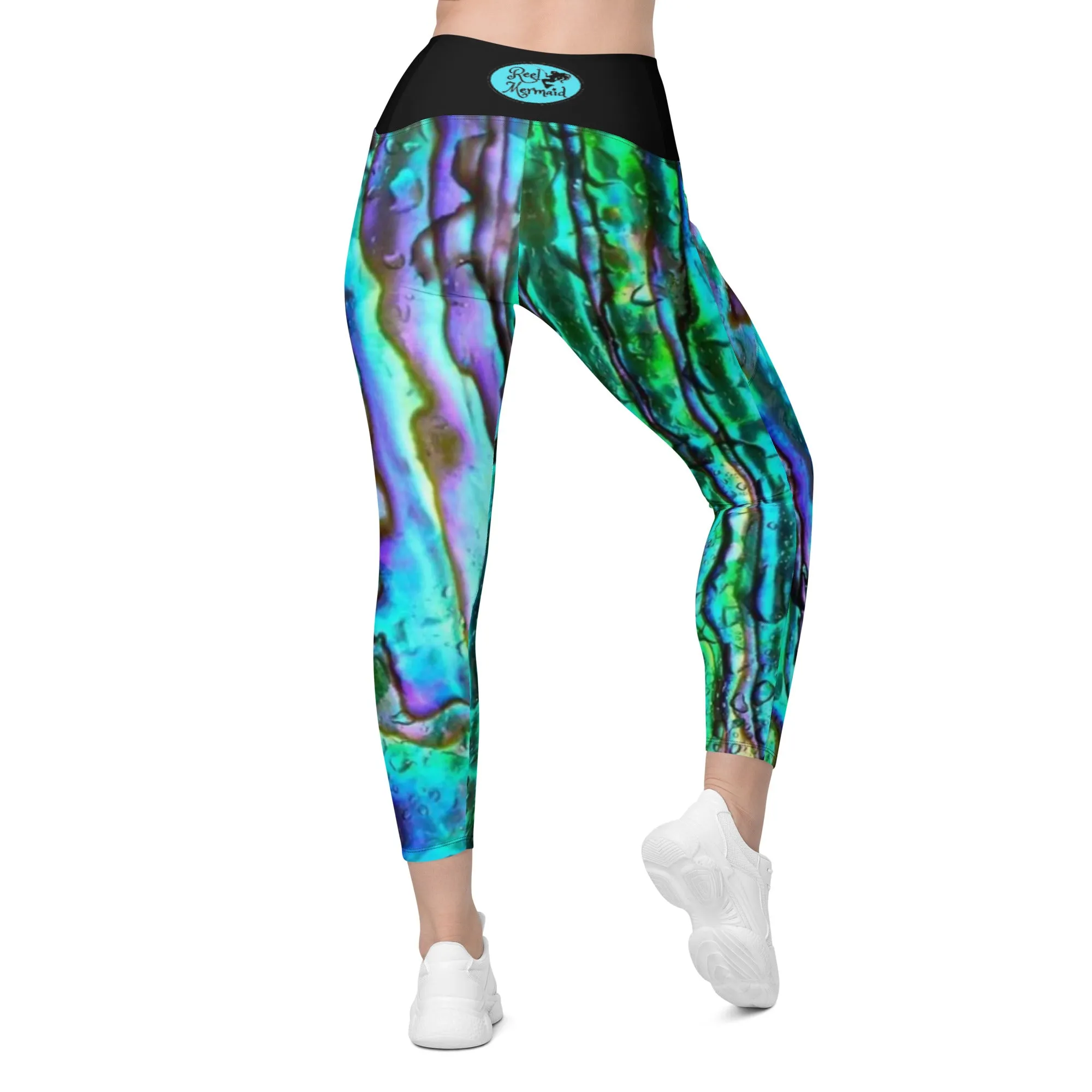 Abalone High-Waisted Leggings with pockets in XS to Plus Size 6XL