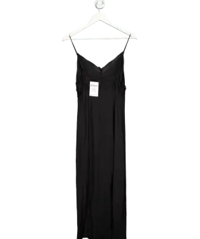 AFRM Black Lace Trim Midi Slip Dress Petite UK S