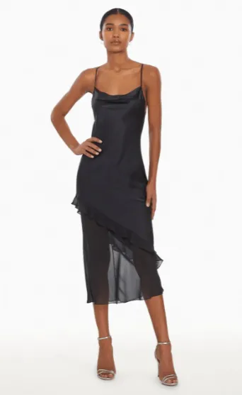 Amanda Uprichard Luciana Silk Dress in Black
