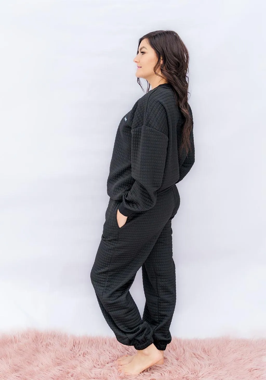 Ampersand Avenue Black &AVE Quilted Joggers