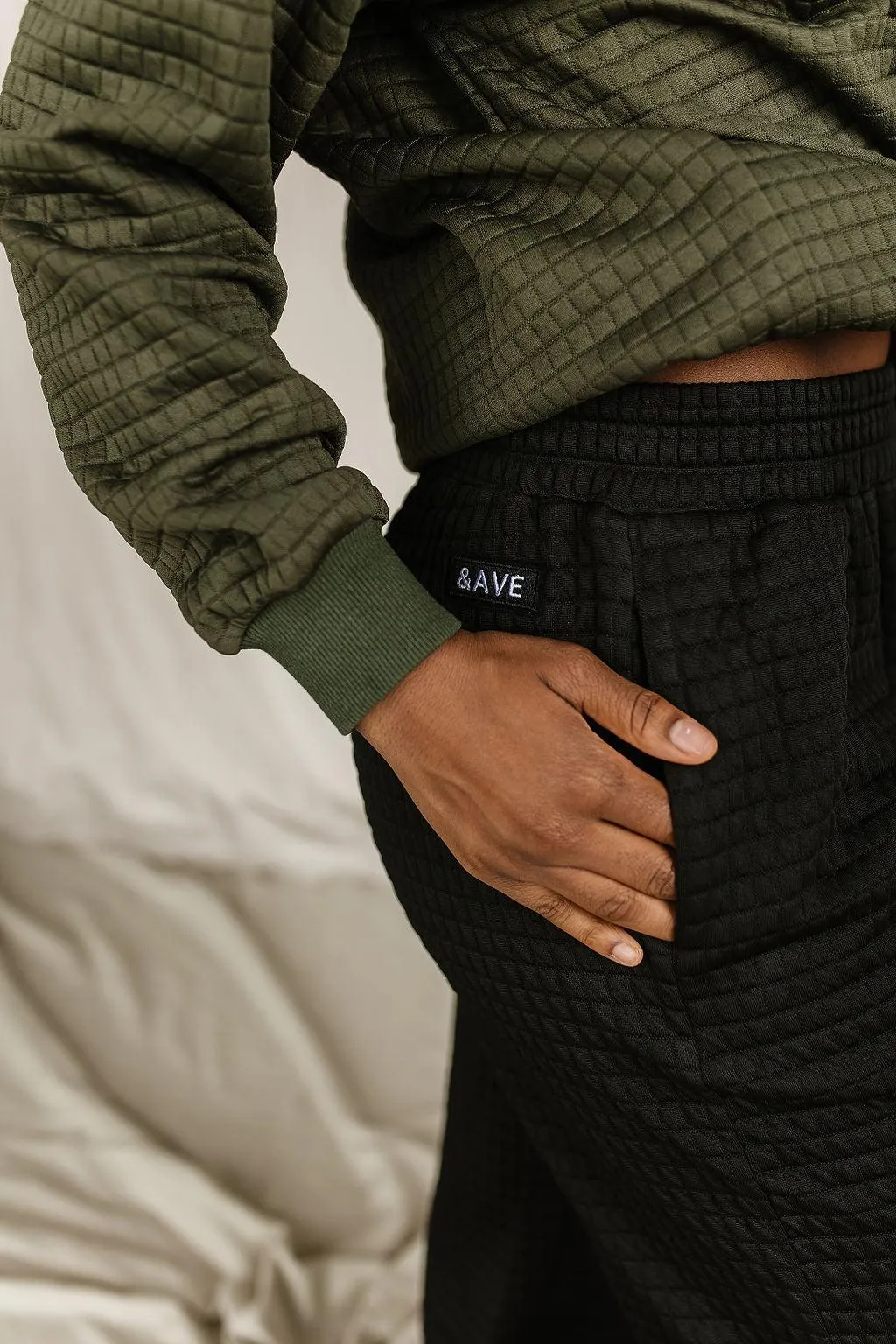 Ampersand Avenue Black &AVE Quilted Joggers