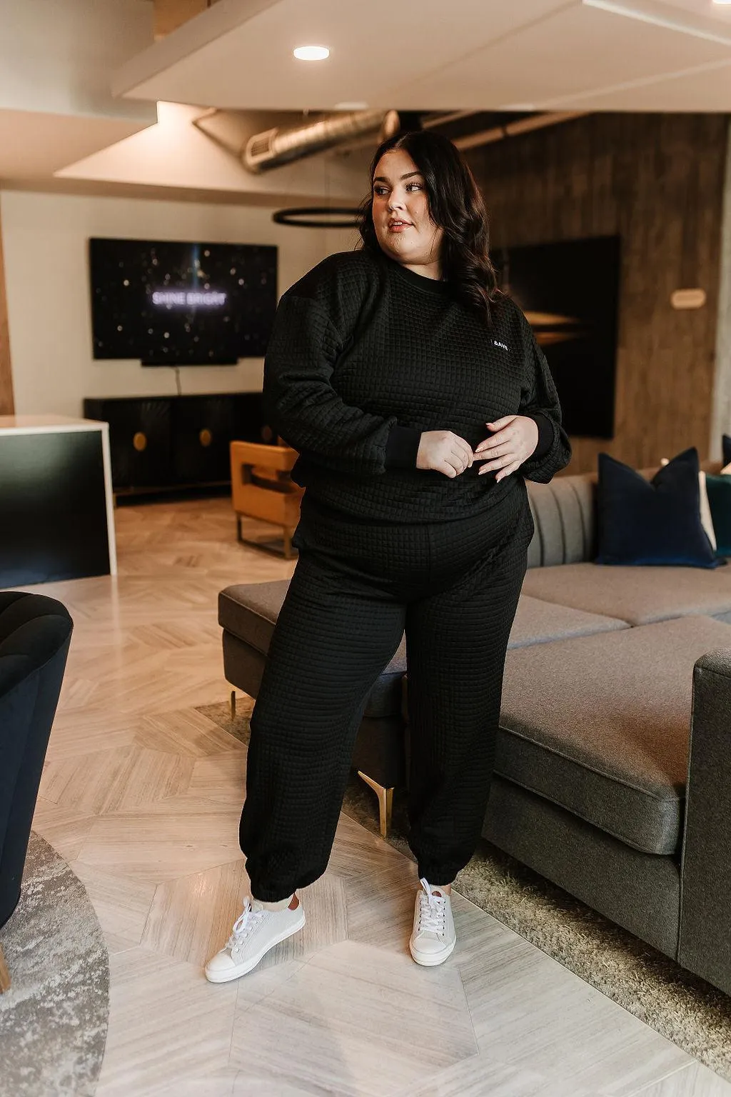 Ampersand Avenue Black &AVE Quilted Joggers