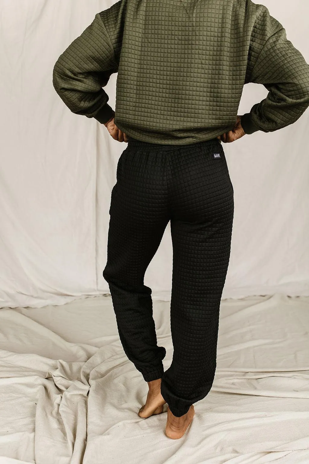 Ampersand Avenue Black &AVE Quilted Joggers
