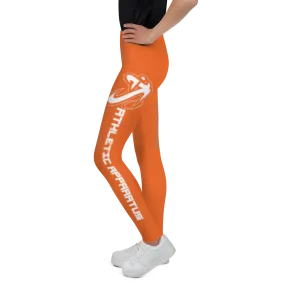 Athletic Apparatus Orange White logo V2 Youth Leggings