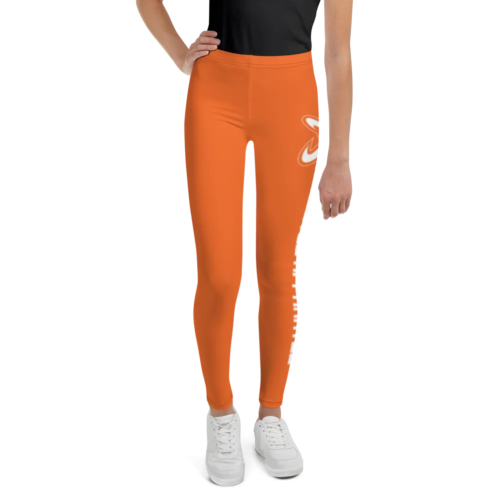 Athletic Apparatus Orange White logo V2 Youth Leggings