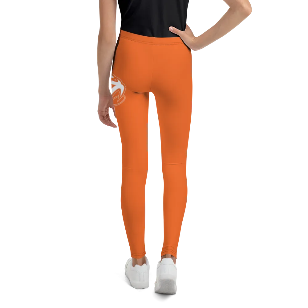 Athletic Apparatus Orange White logo V2 Youth Leggings
