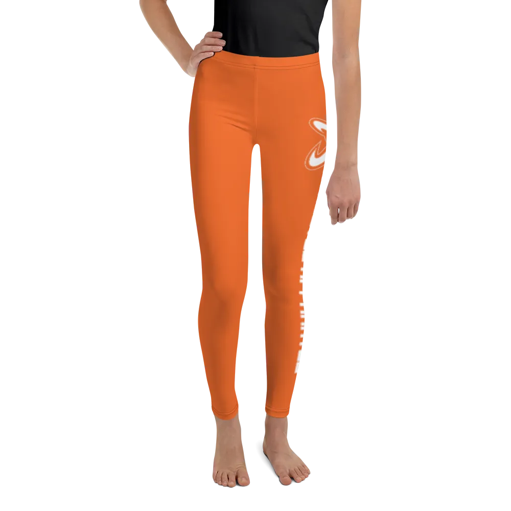 Athletic Apparatus Orange White logo V2 Youth Leggings