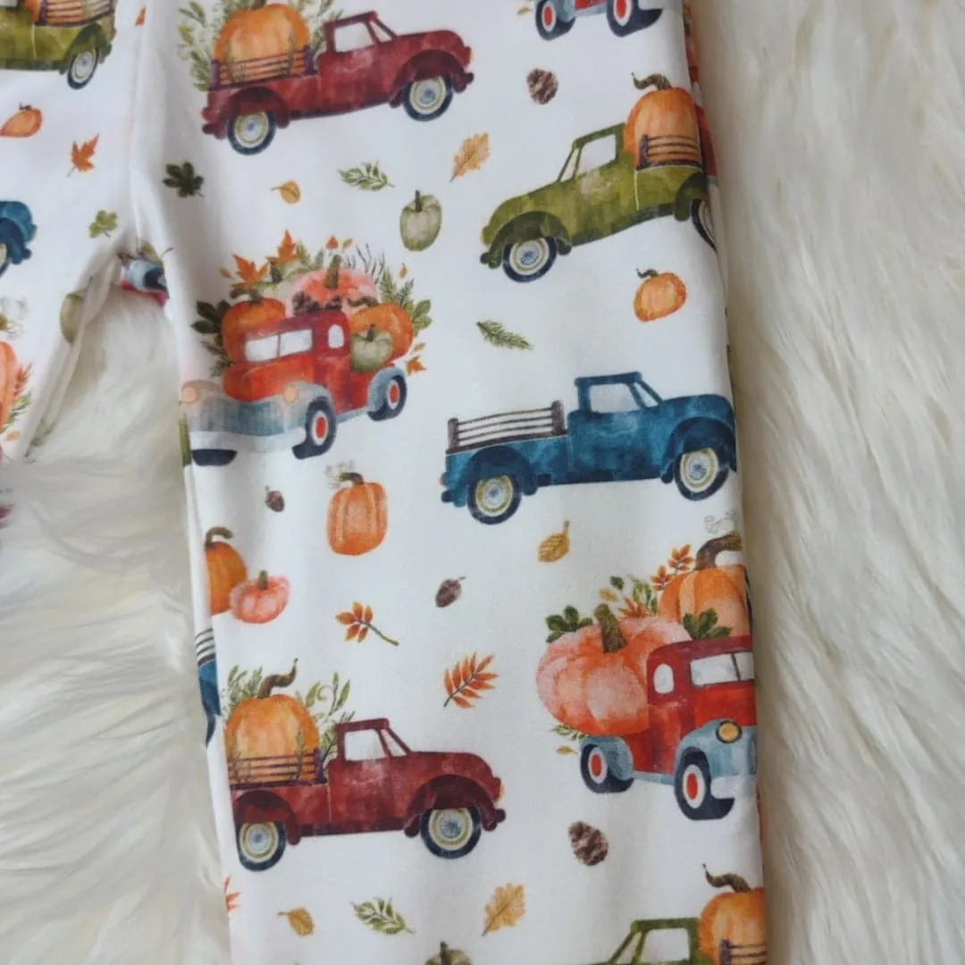 Baby Boy Tie Dye Onesie with Fall Truck Joggers