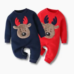 Baby Christmas Romper Reindeer Print