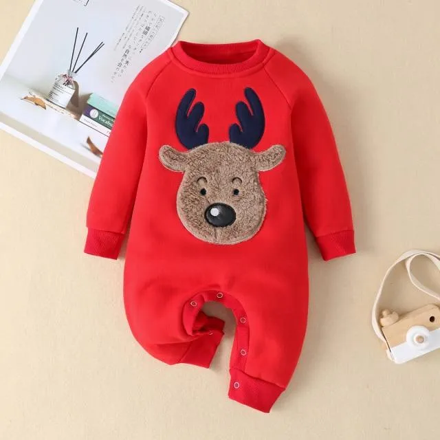 Baby Christmas Romper Reindeer Print