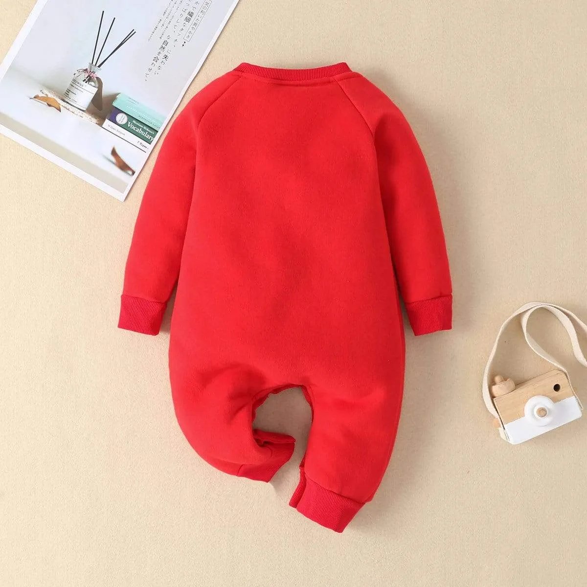 Baby Christmas Romper Reindeer Print