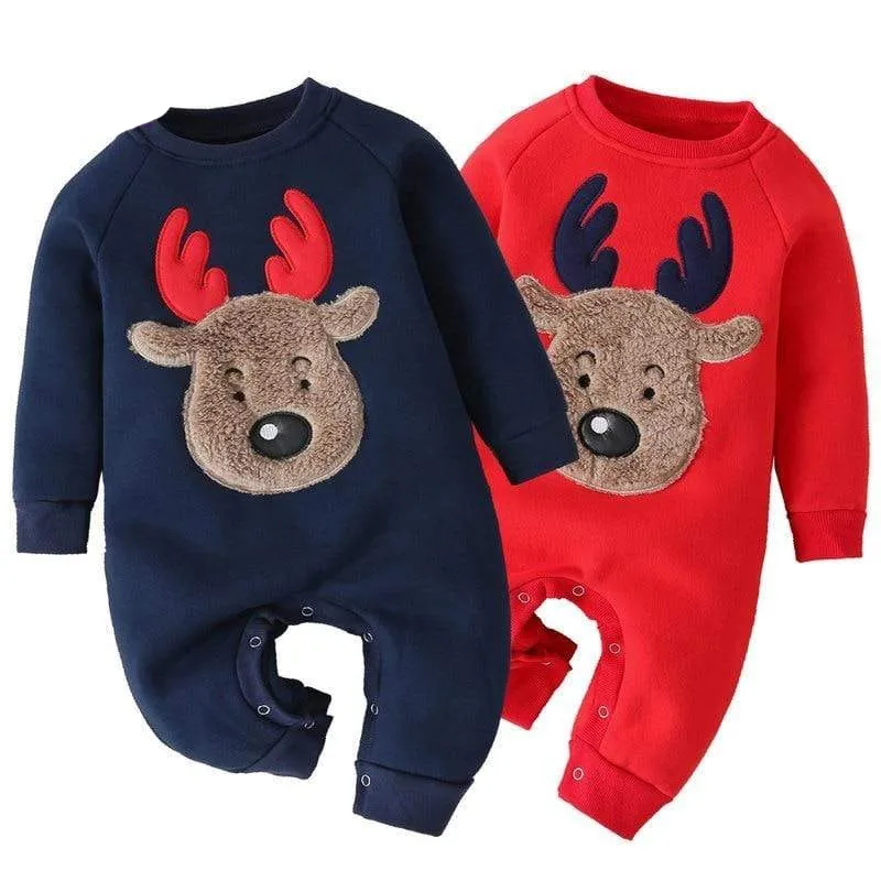 Baby Christmas Romper Reindeer Print
