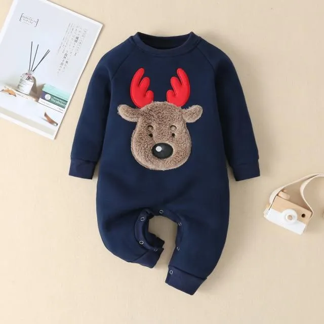 Baby Christmas Romper Reindeer Print