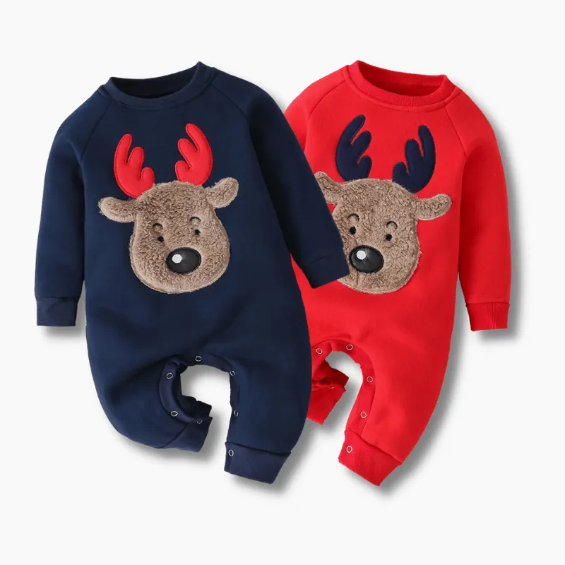 Baby Christmas Romper Reindeer Print