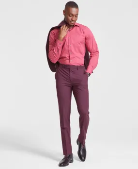 Bar Iii Mens Skinny fit Dress Burgundy Pants 36 / 32 Red Solid Stretch