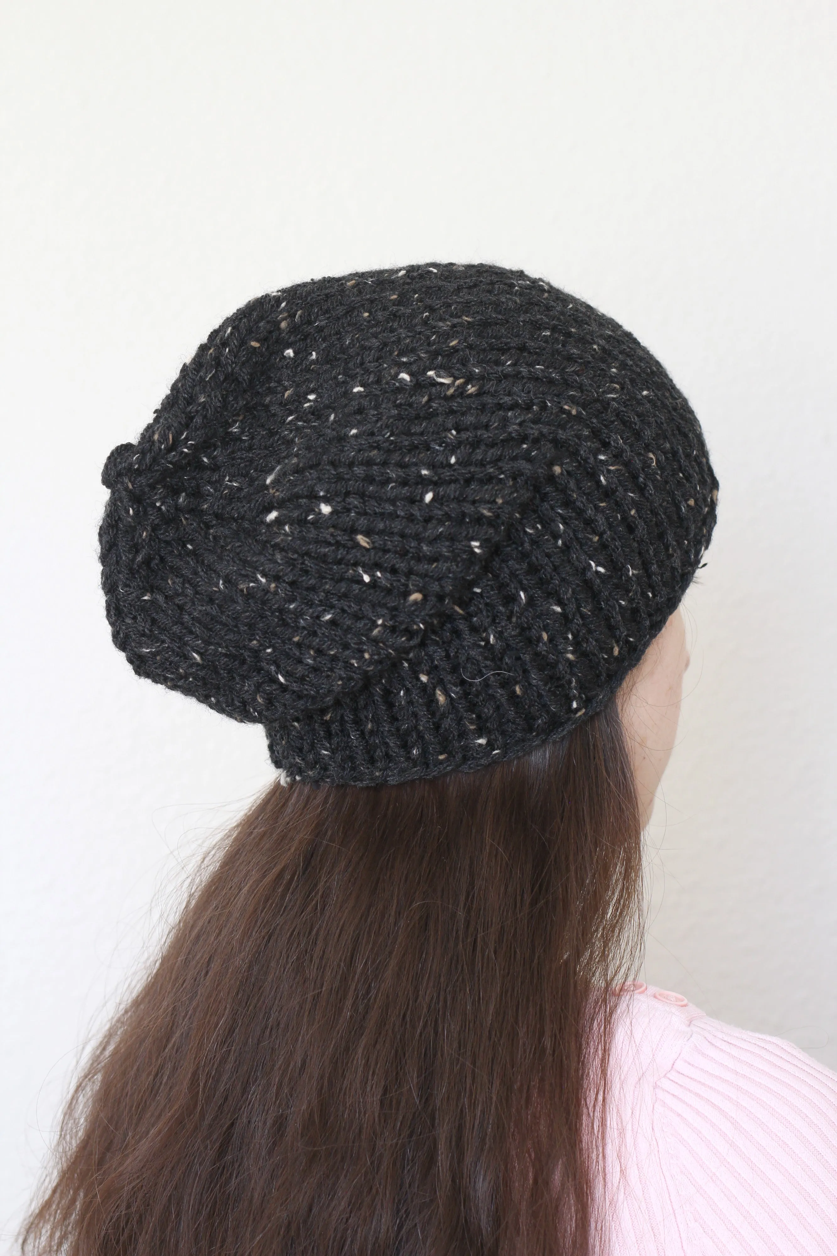Beanie hat, knit hat, slouchy hat, knit beanie in rust orange color