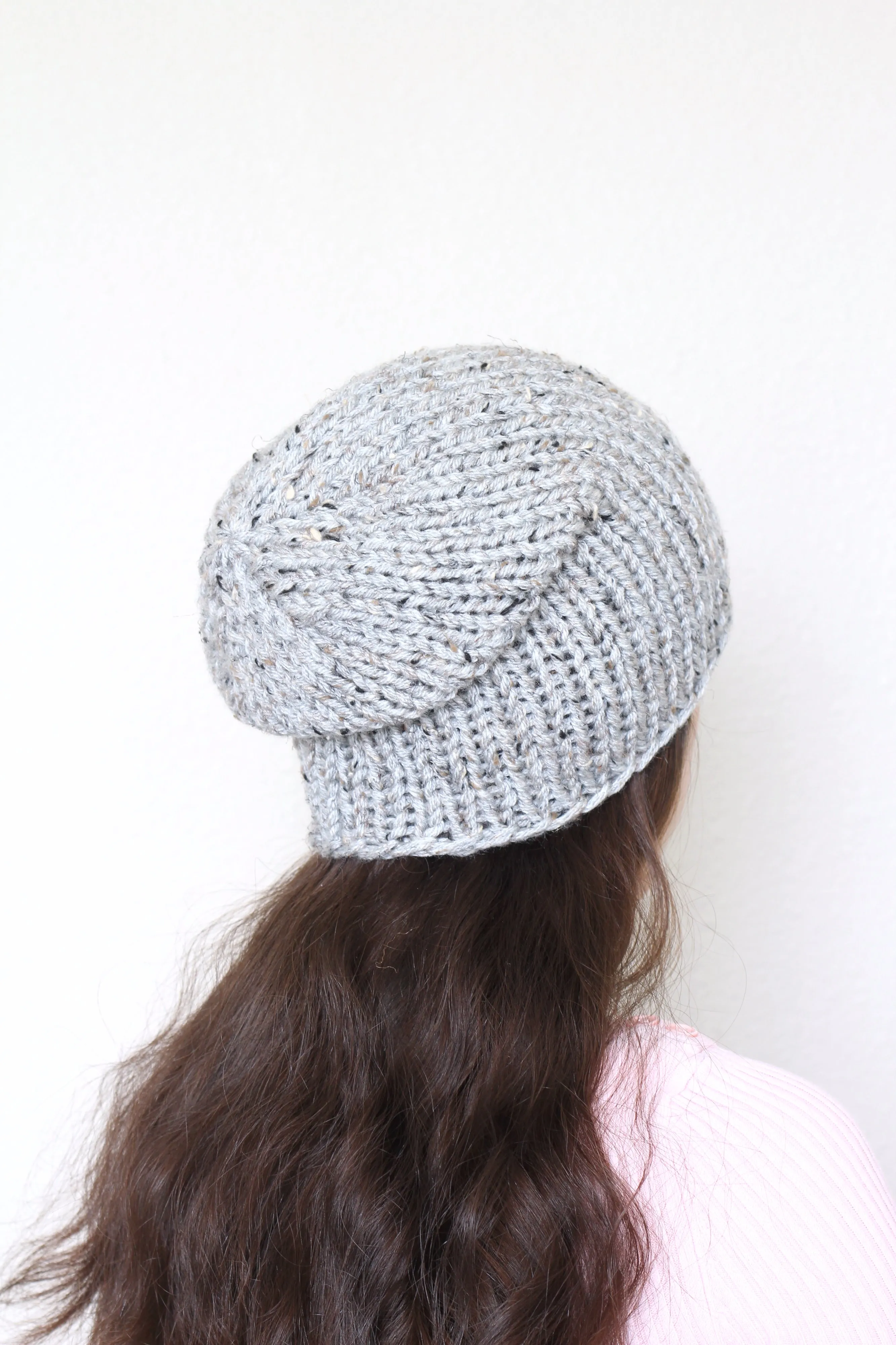 Beanie hat, knit hat, slouchy hat, knit beanie in rust orange color