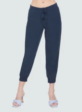 Black Tape Cropped Tencel Jogger