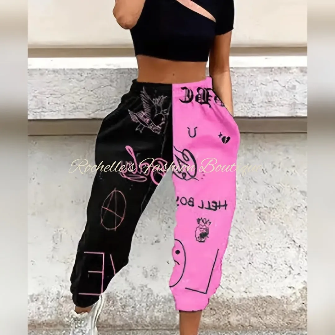 Black Two Tone Jogging Joggers