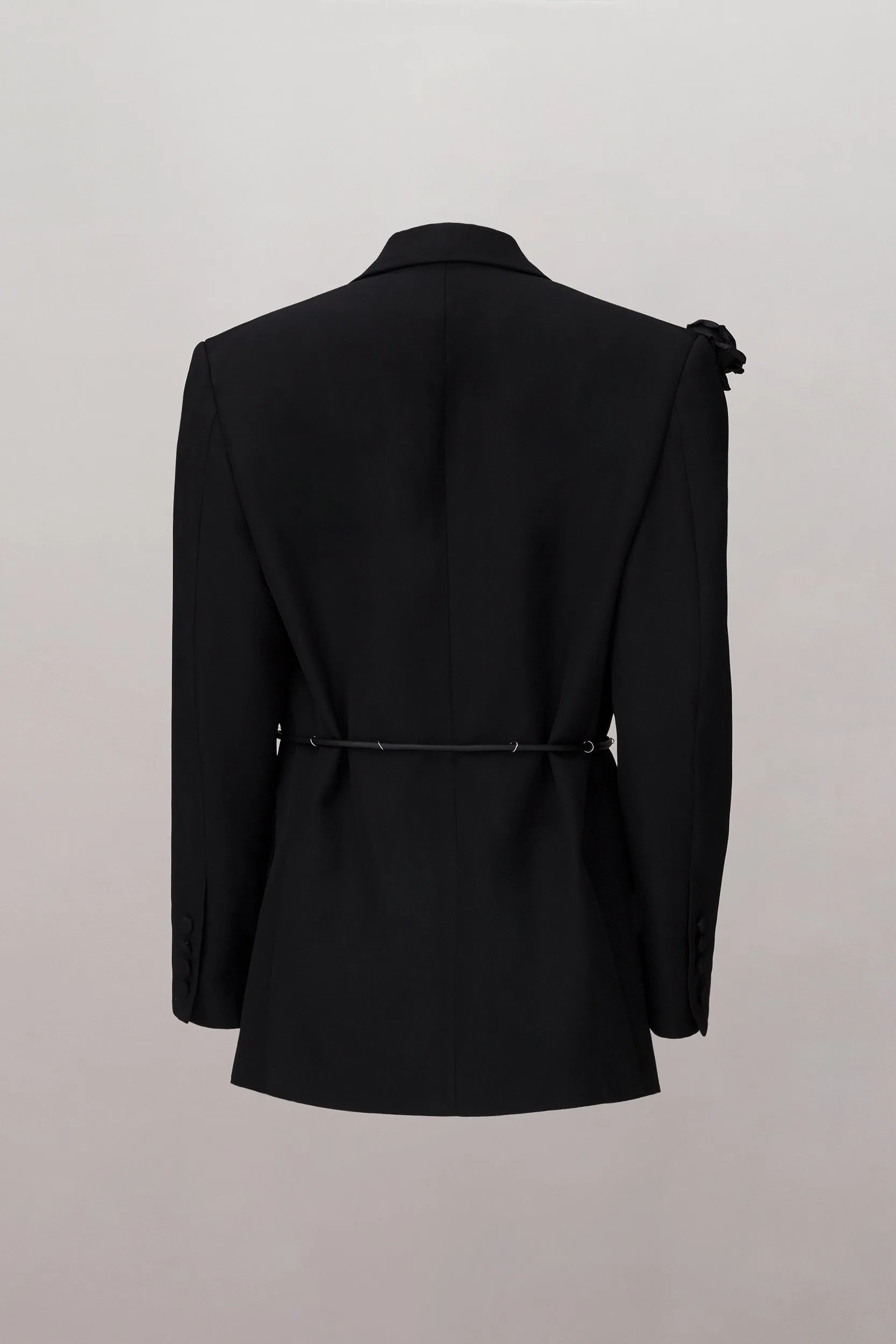 Bonding Rose Blazer - Black/Black Leather Roses