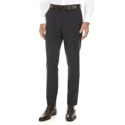 Calvin Klein Mens Skinny fit Dress Pants 38 / 34 Blue Solid Stretch