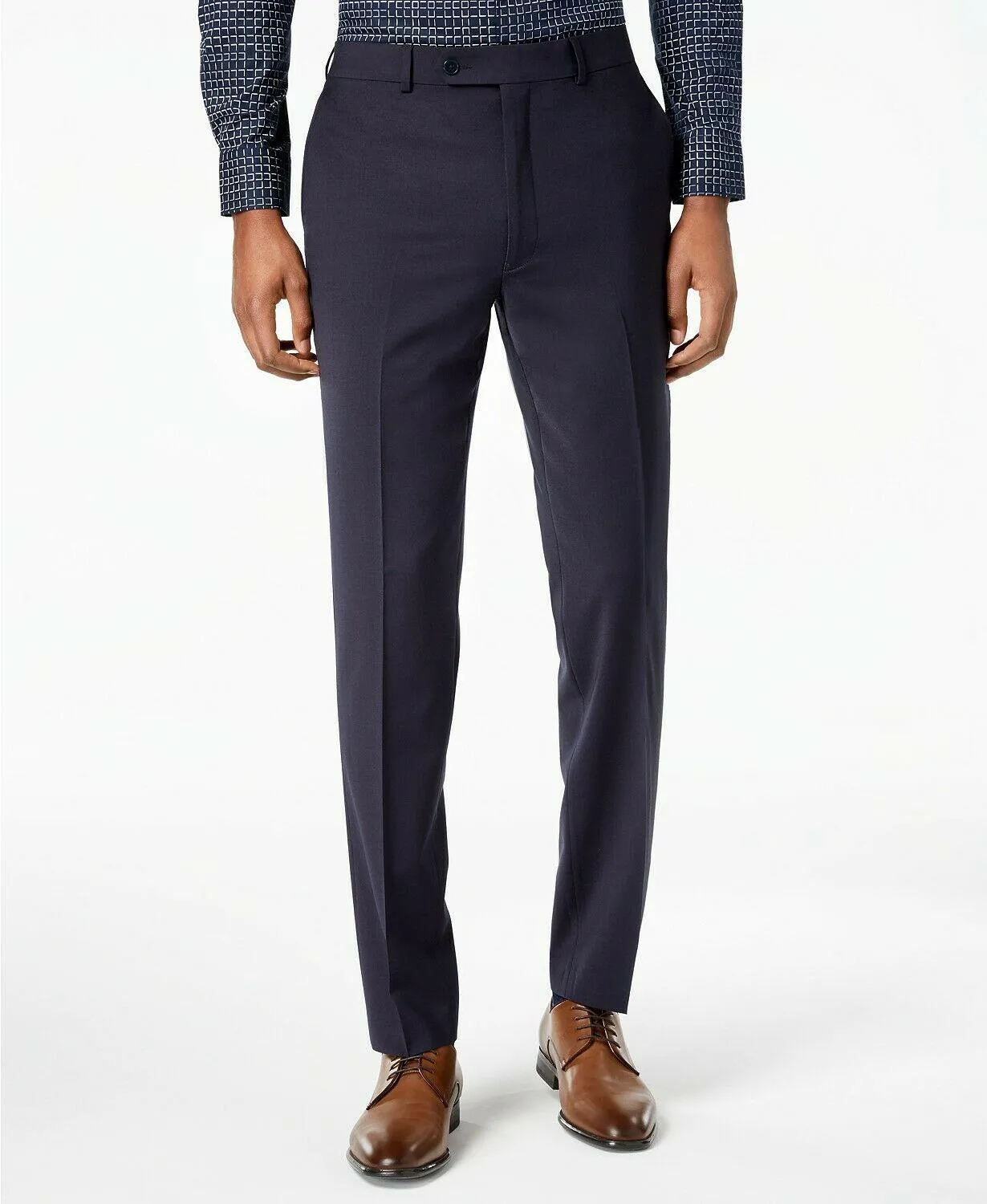 Calvin Klein Mens Skinny fit Dress Pants 38 / 34 Blue Solid Stretch
