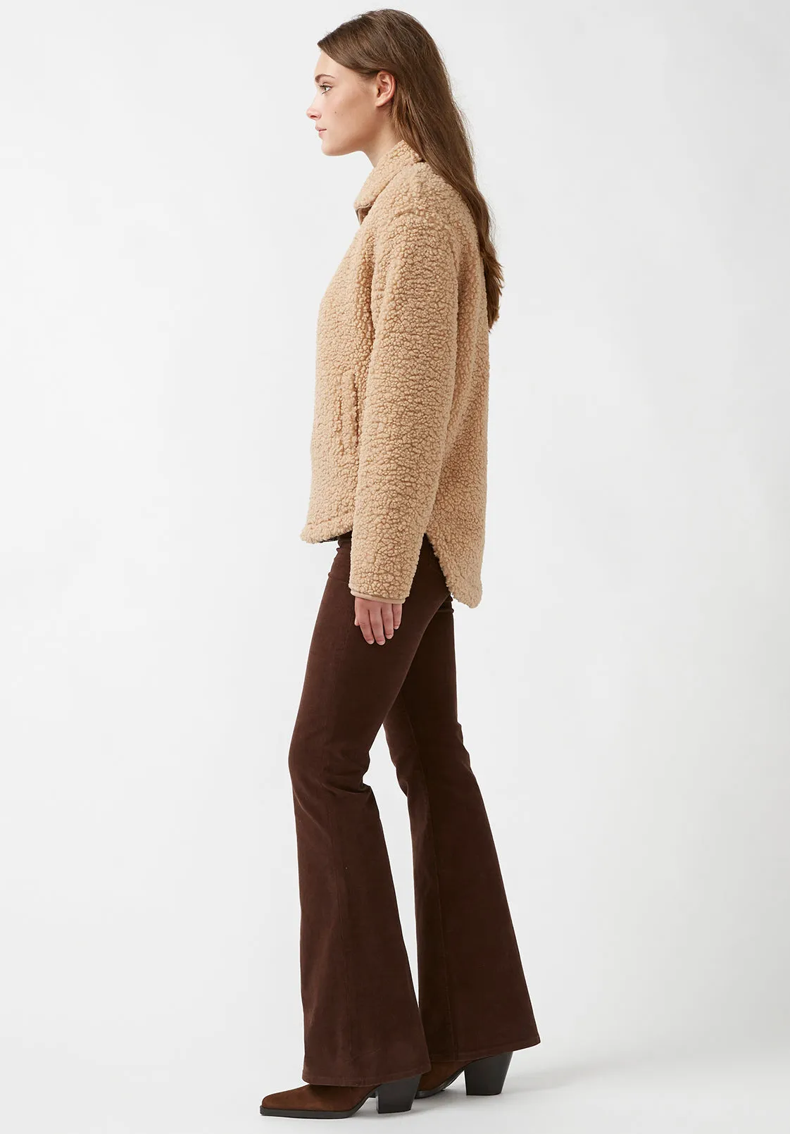 Caterina Women's Full Zip Sherpa Jacket, Vintage Caramel - JK0015F