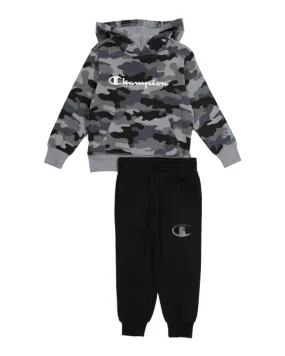 Champion Little Boy Camo Script Fleece Hoodie And Fleece Jogger Set
