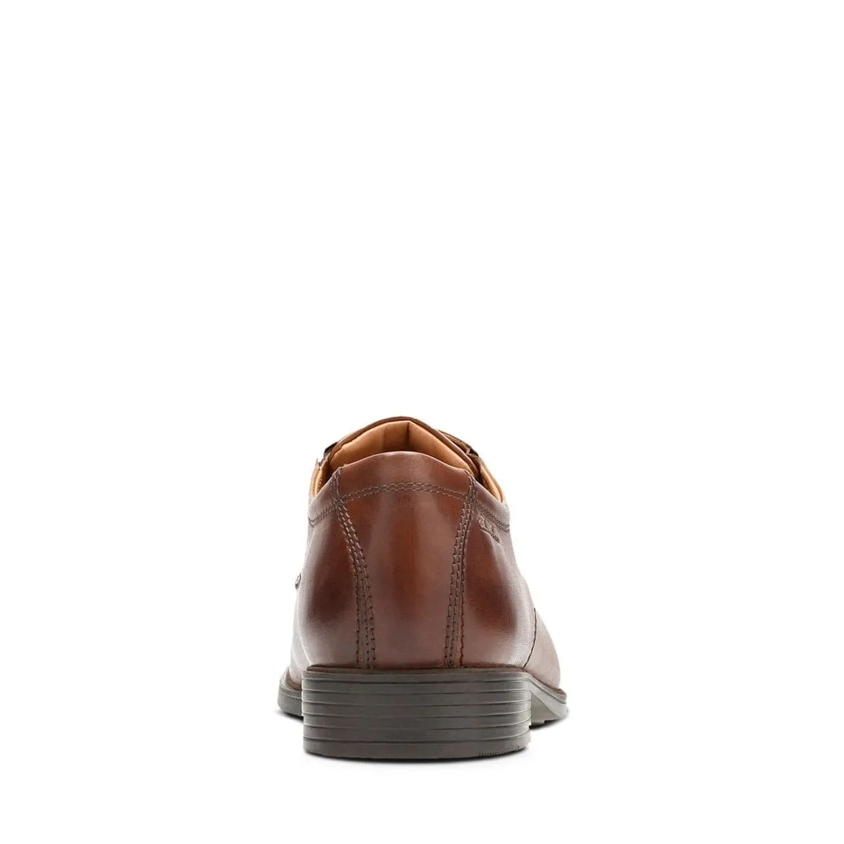 Clarks Men's Tilden Walk Dress Shoes- Dark Tan Leather