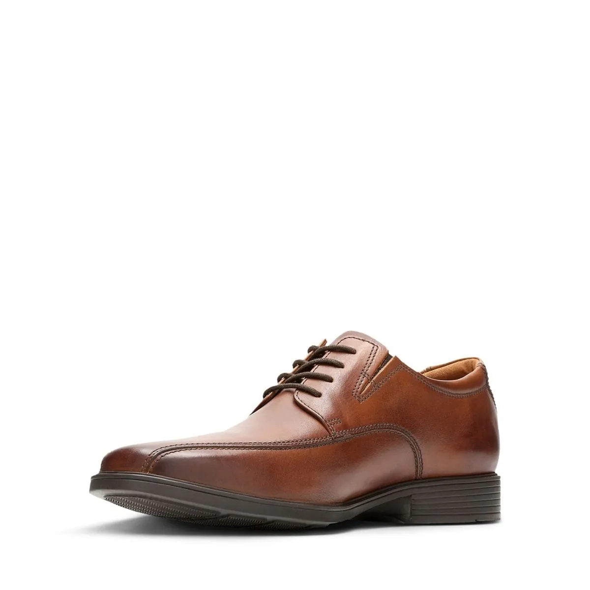 Clarks Men's Tilden Walk Dress Shoes- Dark Tan Leather