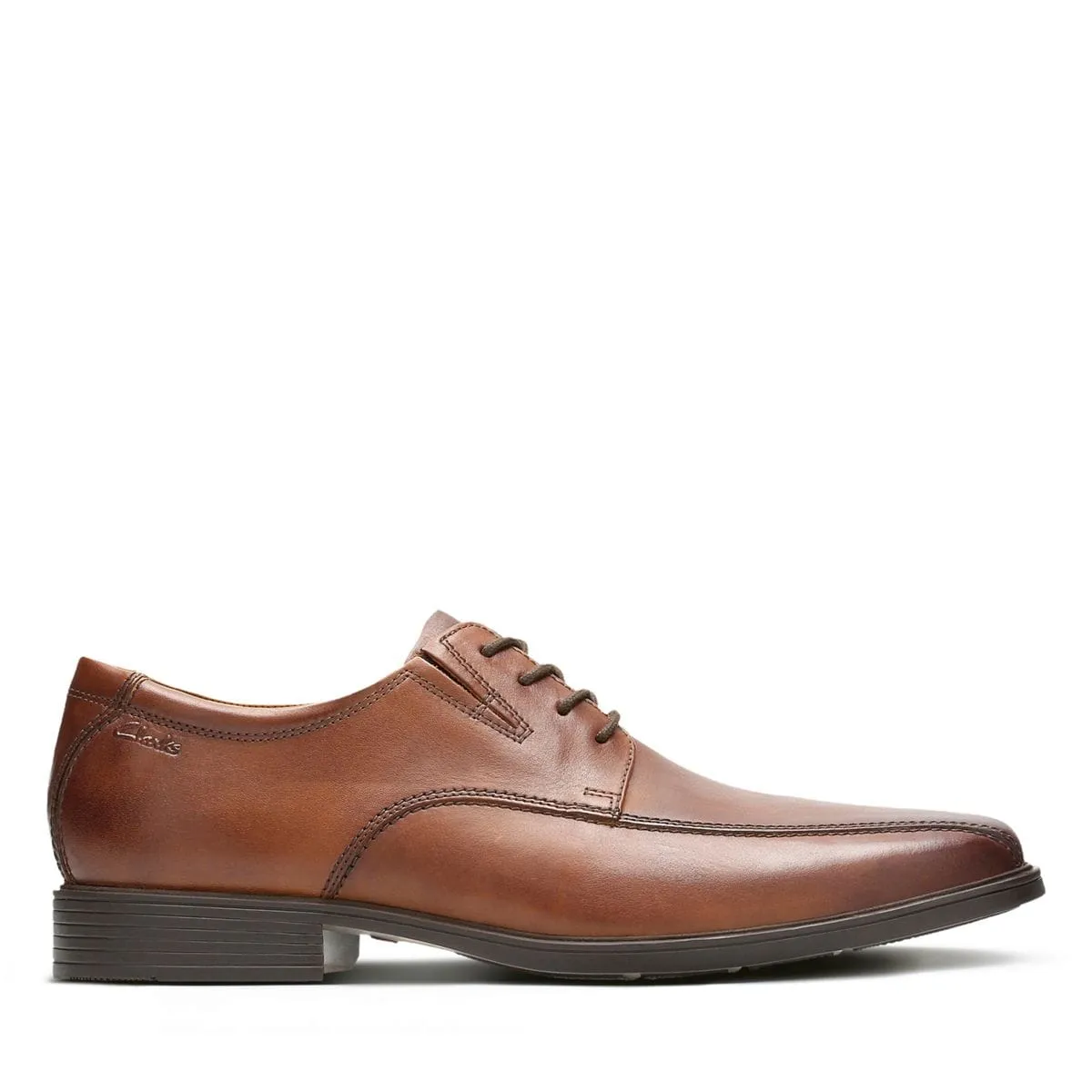 Clarks Men's Tilden Walk Dress Shoes- Dark Tan Leather