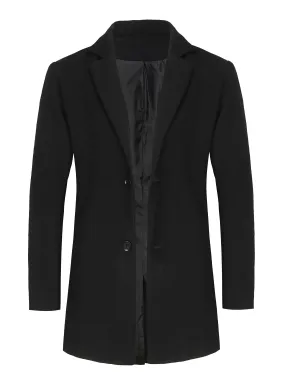 Coatify - Heren Enkelknoop Blazer van Wolmix met Ingesneden Revers