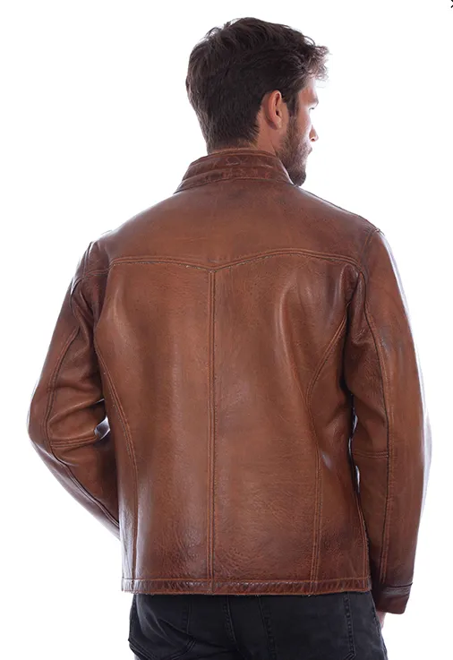 Cognac Leather Jacket - Scully - JSY48