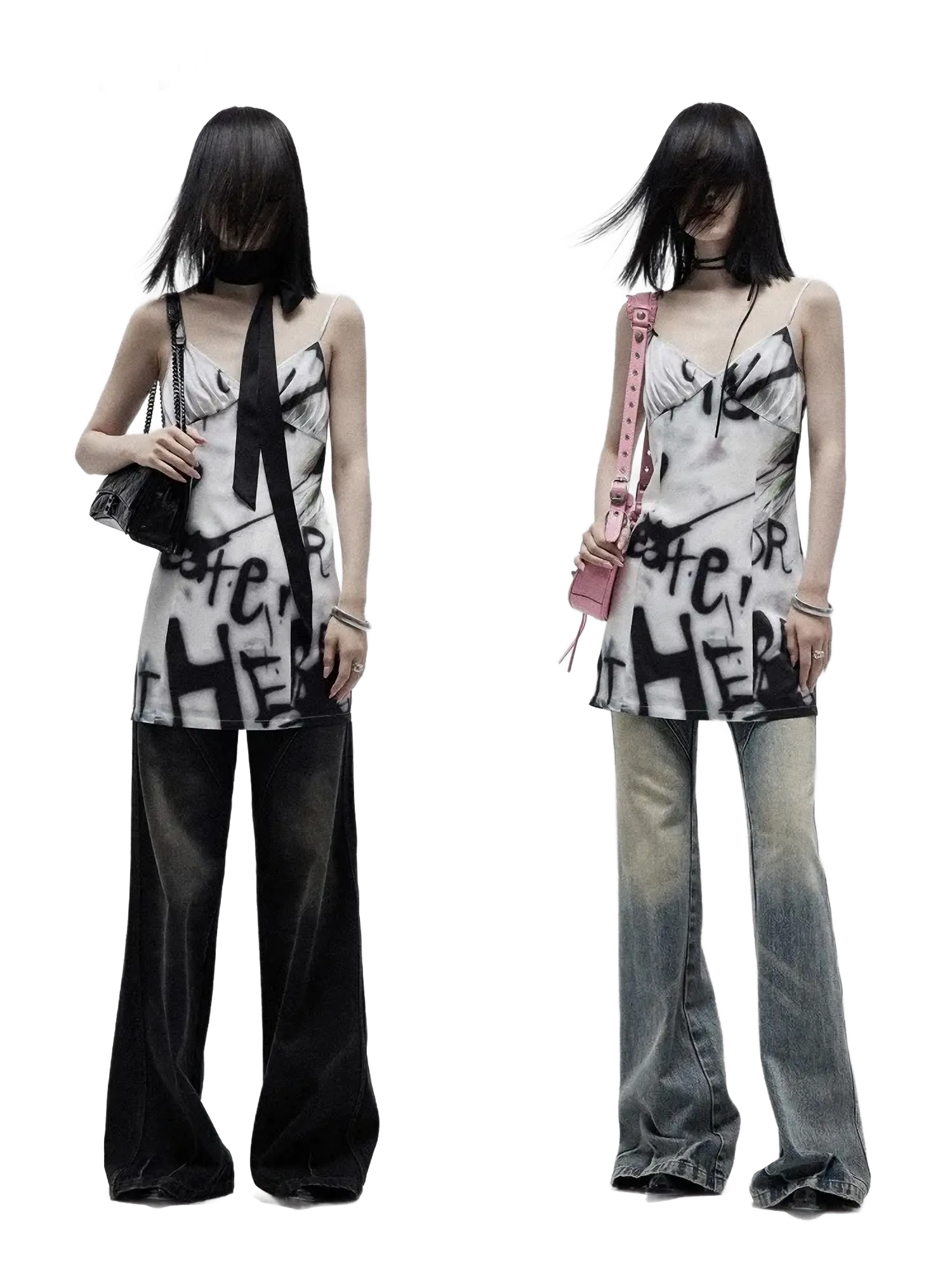 'Create' Graffiti Slip Dress