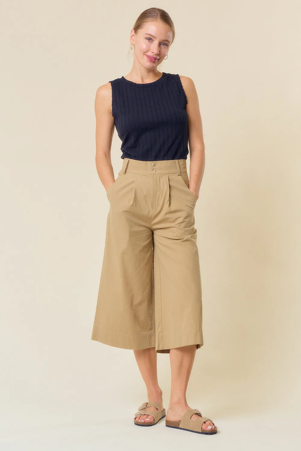 Cropped Wide-Leg Trousers