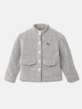 Elle Girls Checked Full Sleeves Round Neck Blazer