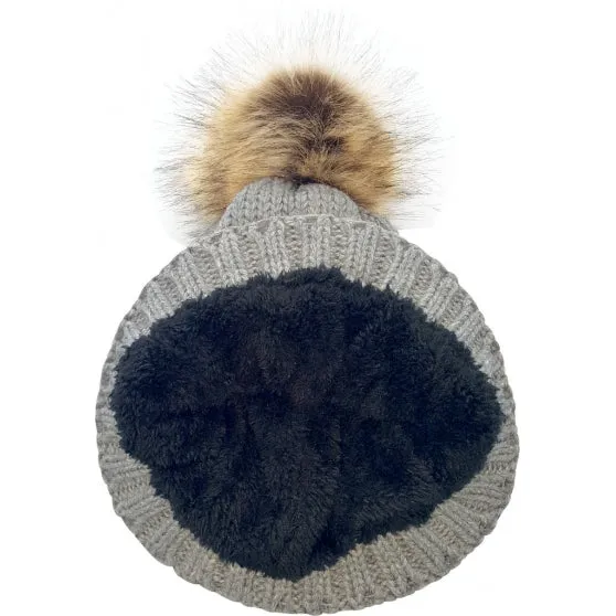 EQUITHÈME “Torsades” pom-pom knitted hat