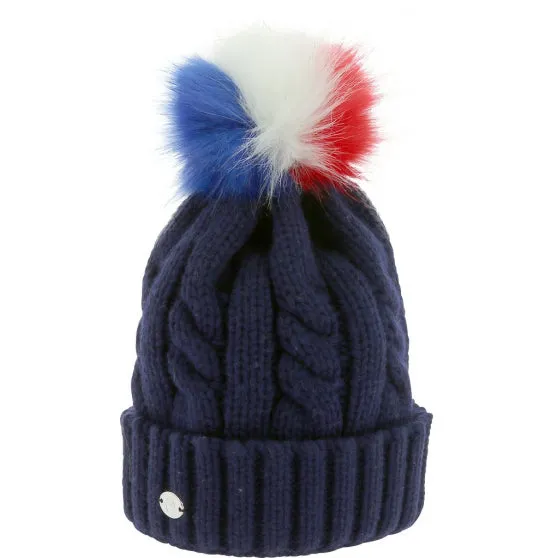 EQUITHÈME “Torsades” pom-pom knitted hat