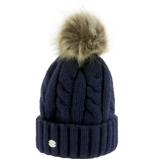 EQUITHÈME “Torsades” pom-pom knitted hat