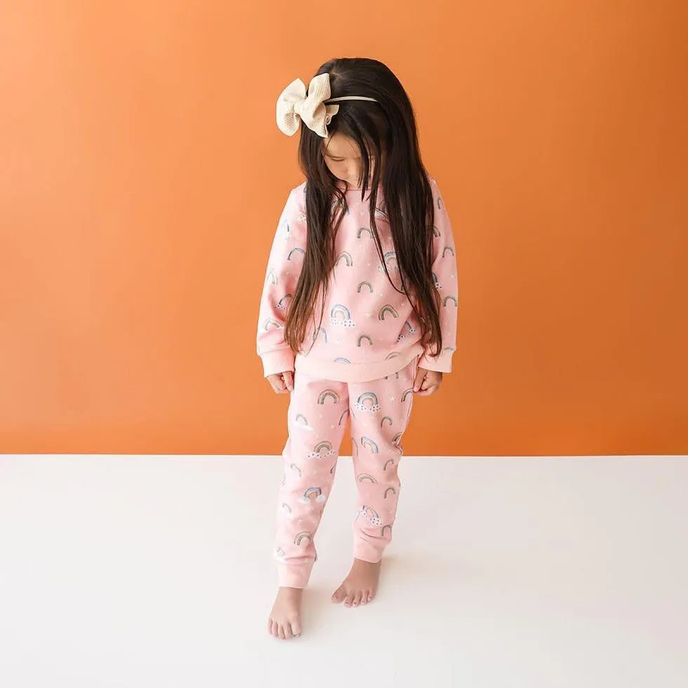 Girl's Long Sleeve Sweatshirt & Jogger Set - Shay (Rainbows)