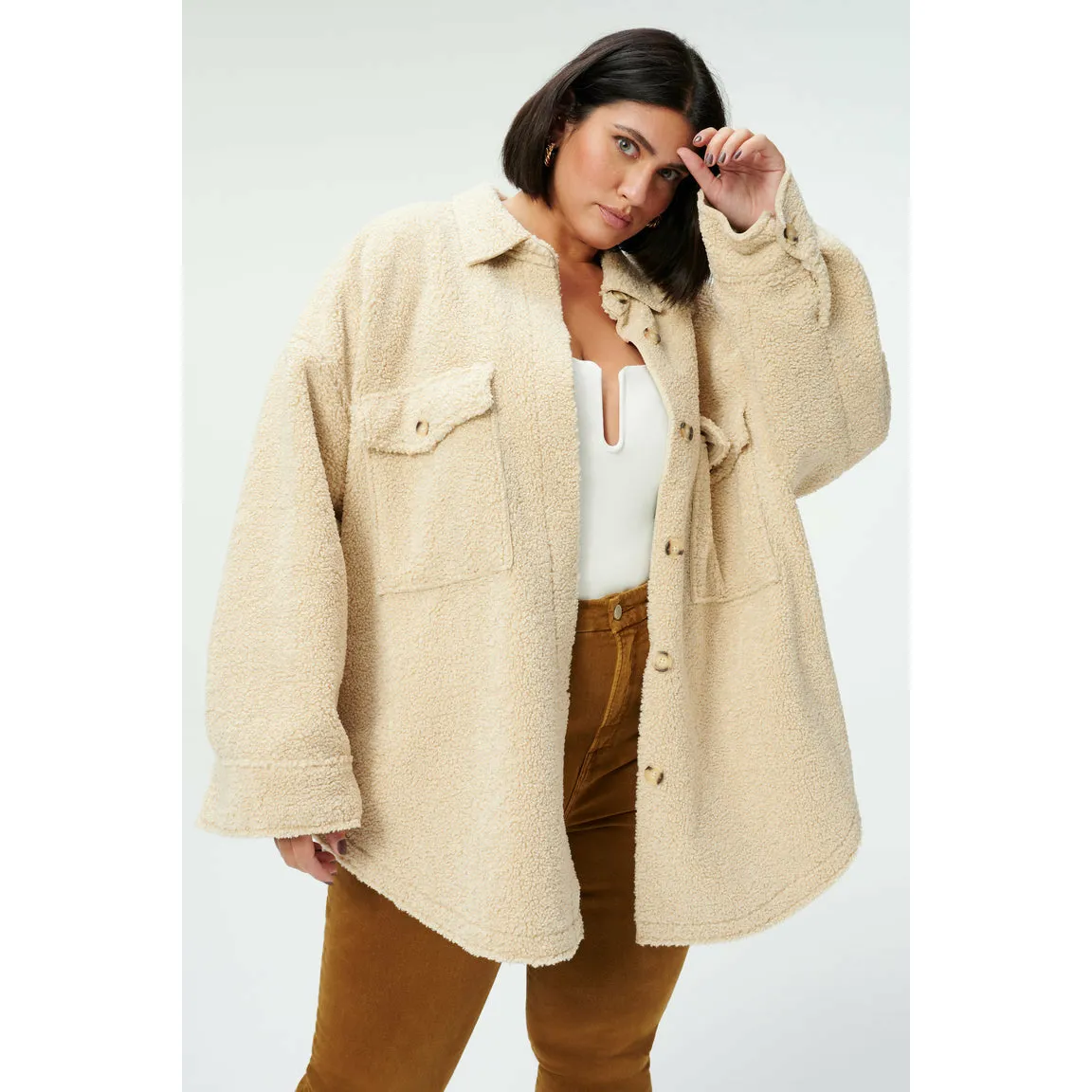 Good American Sherpa Shacket