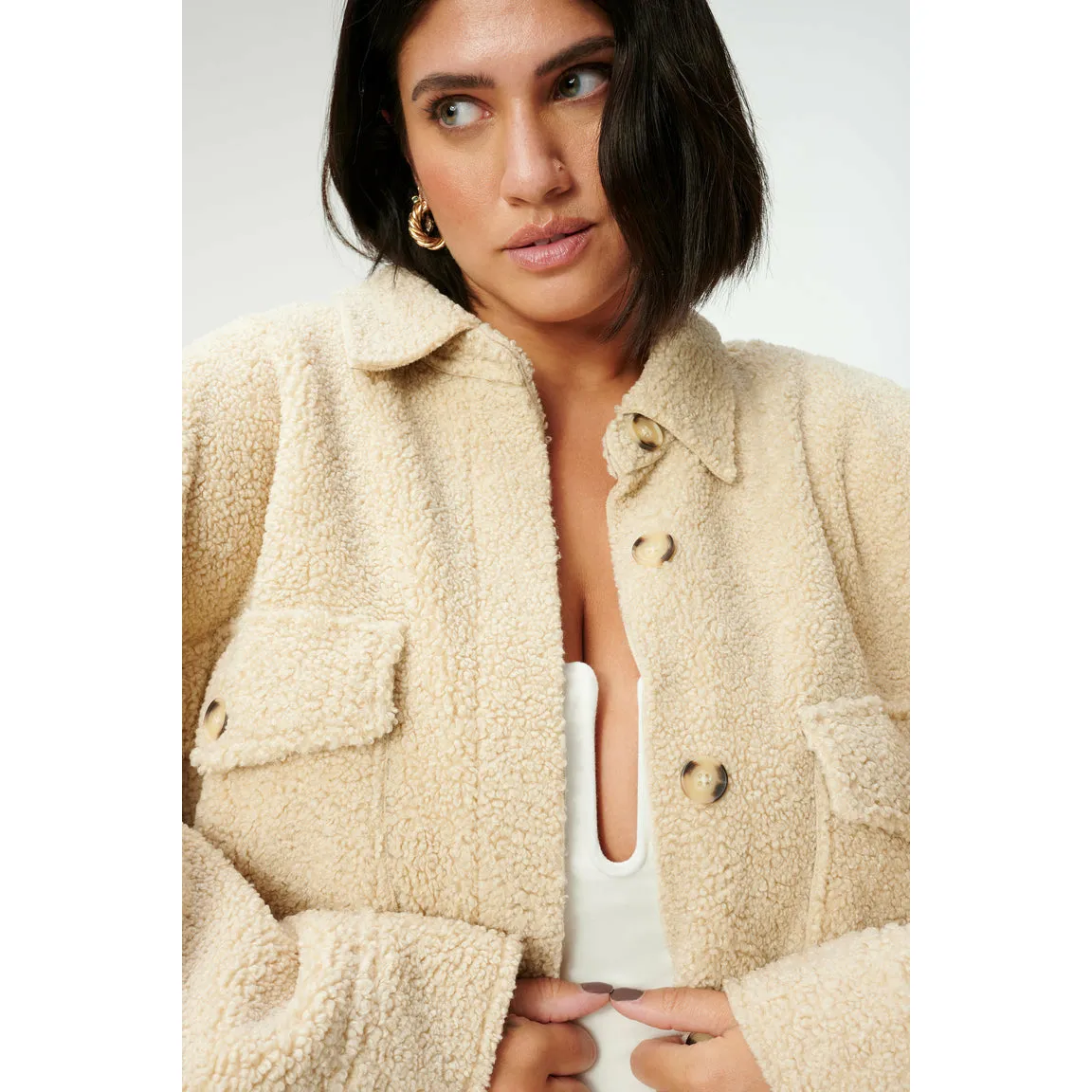 Good American Sherpa Shacket