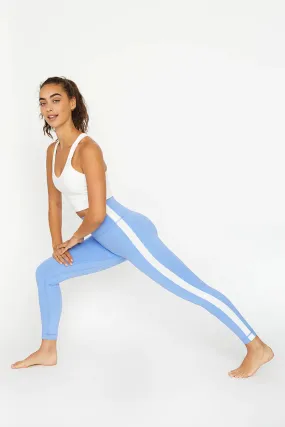 Hana 7/8 Side Stripe Legging • Laguna Blue