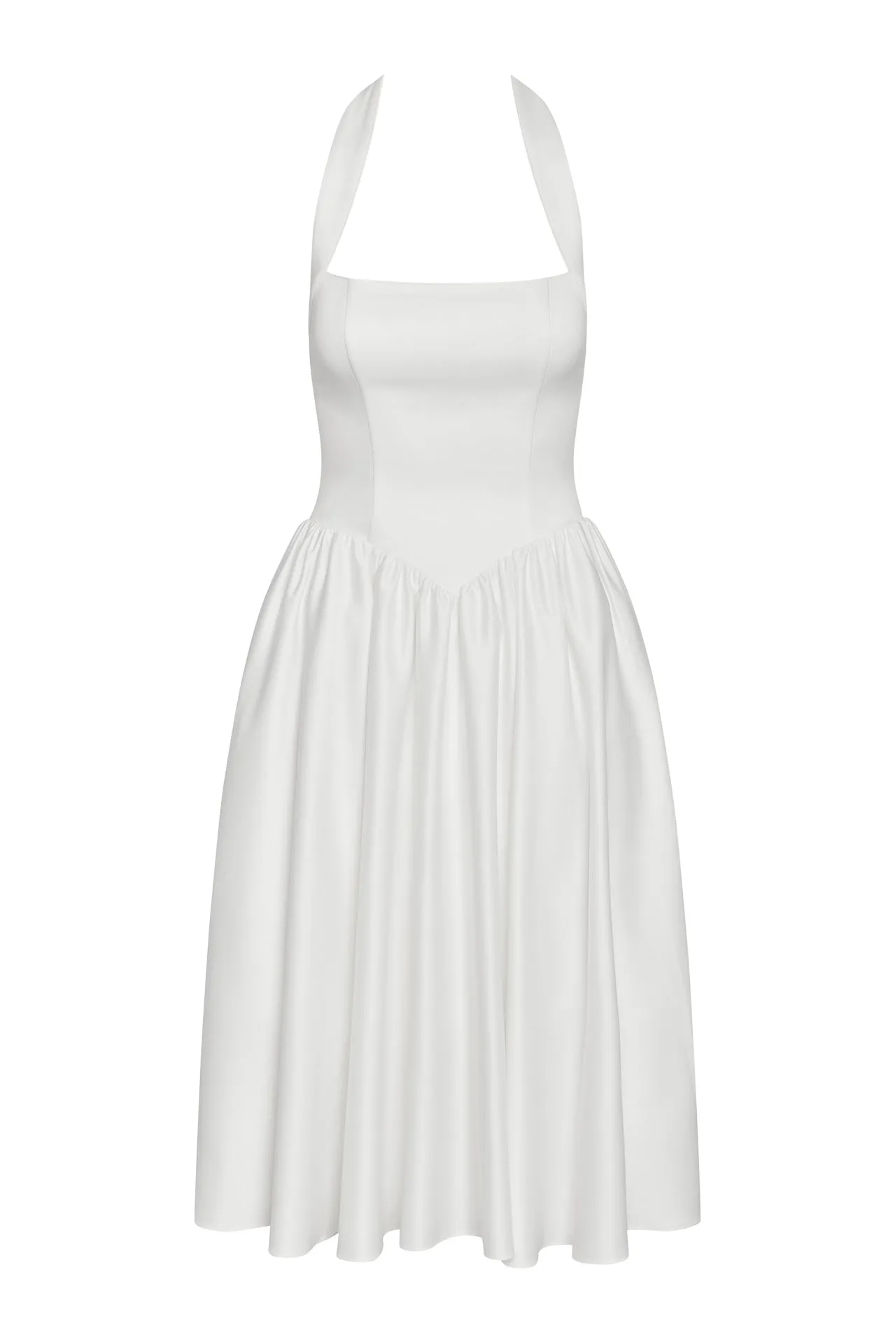 Hart Halter Corset Midi Dress - White