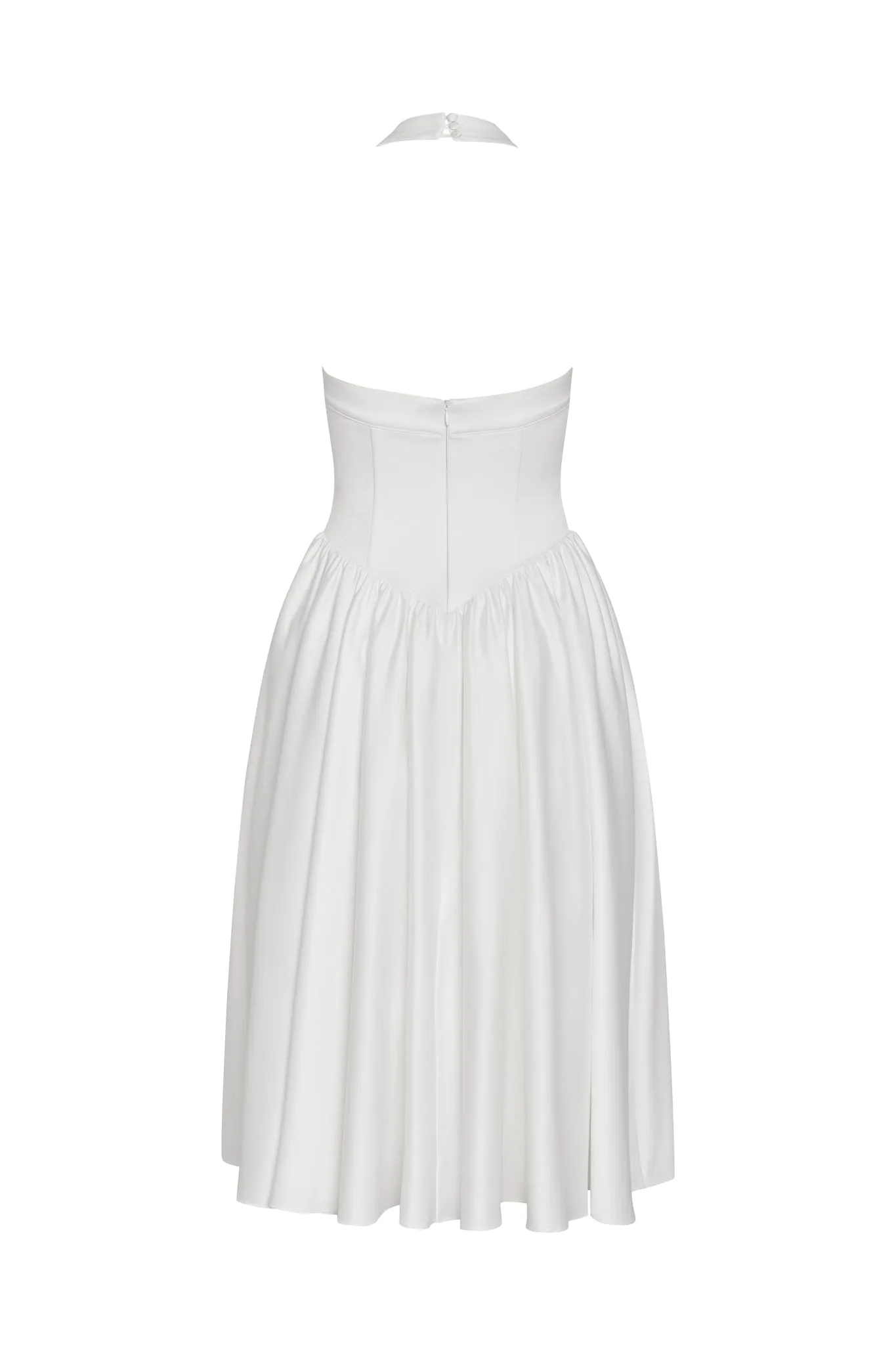 Hart Halter Corset Midi Dress - White