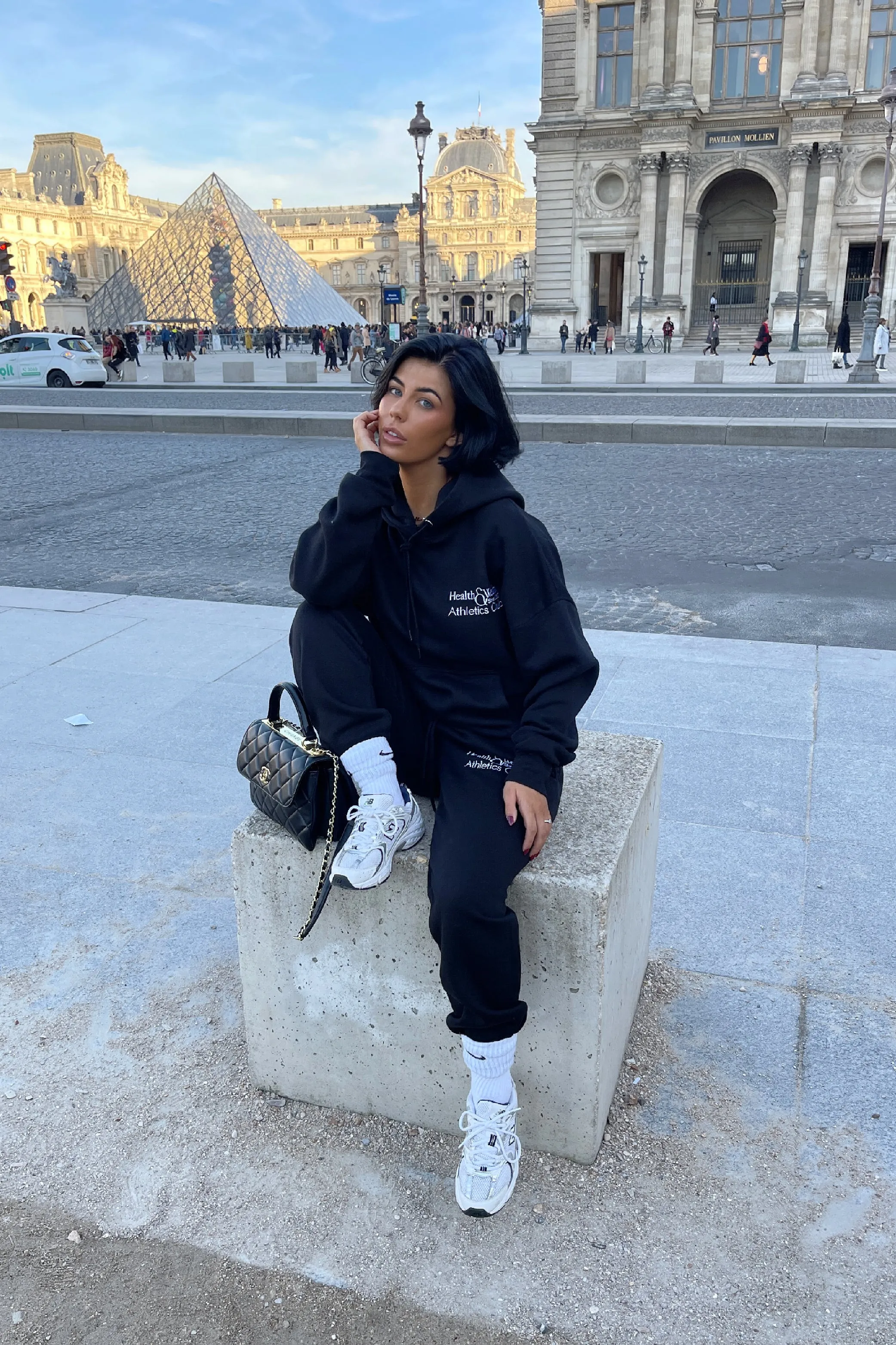 Health & Wealth embroidered Black hoodie set