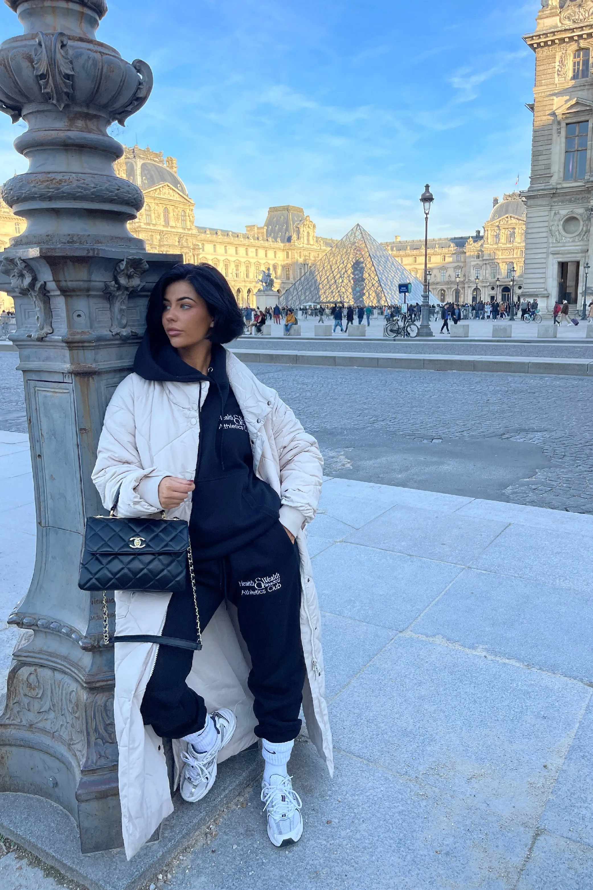 Health & Wealth embroidered Black hoodie set