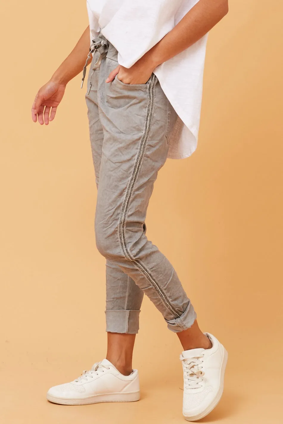 JANJA DIAMANTE DETAIL JOGGER PANTS
