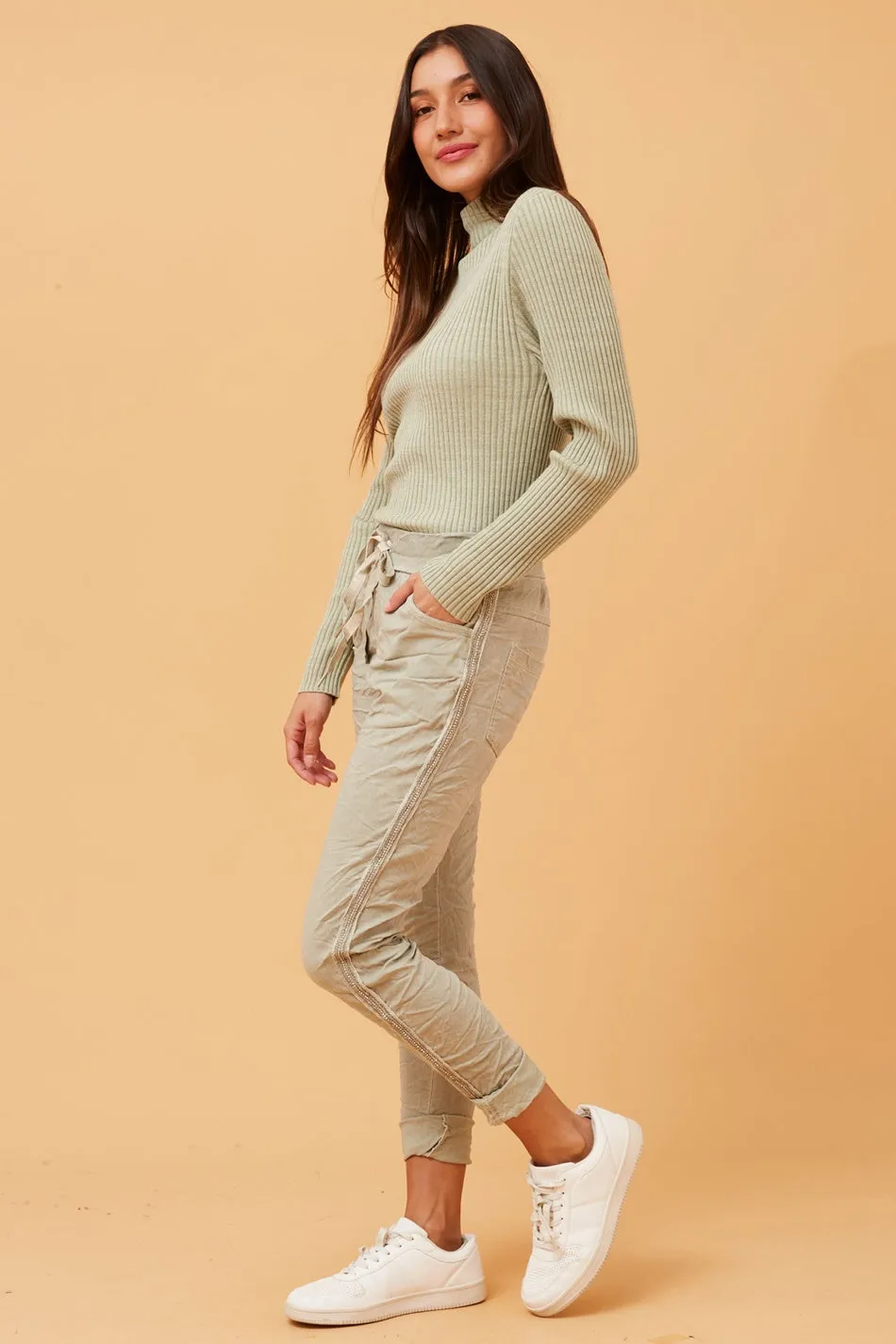 JANJA DIAMANTE DETAIL JOGGER PANTS