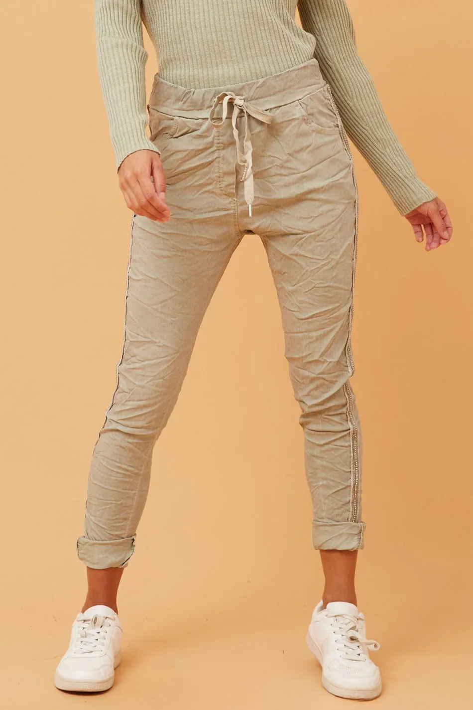 JANJA DIAMANTE DETAIL JOGGER PANTS